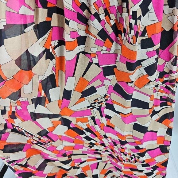 Trina Turk Silk Geometric Floral Jacquard Strapless Maxi Dress Women's 8 Preppy - Picture 4 of 13